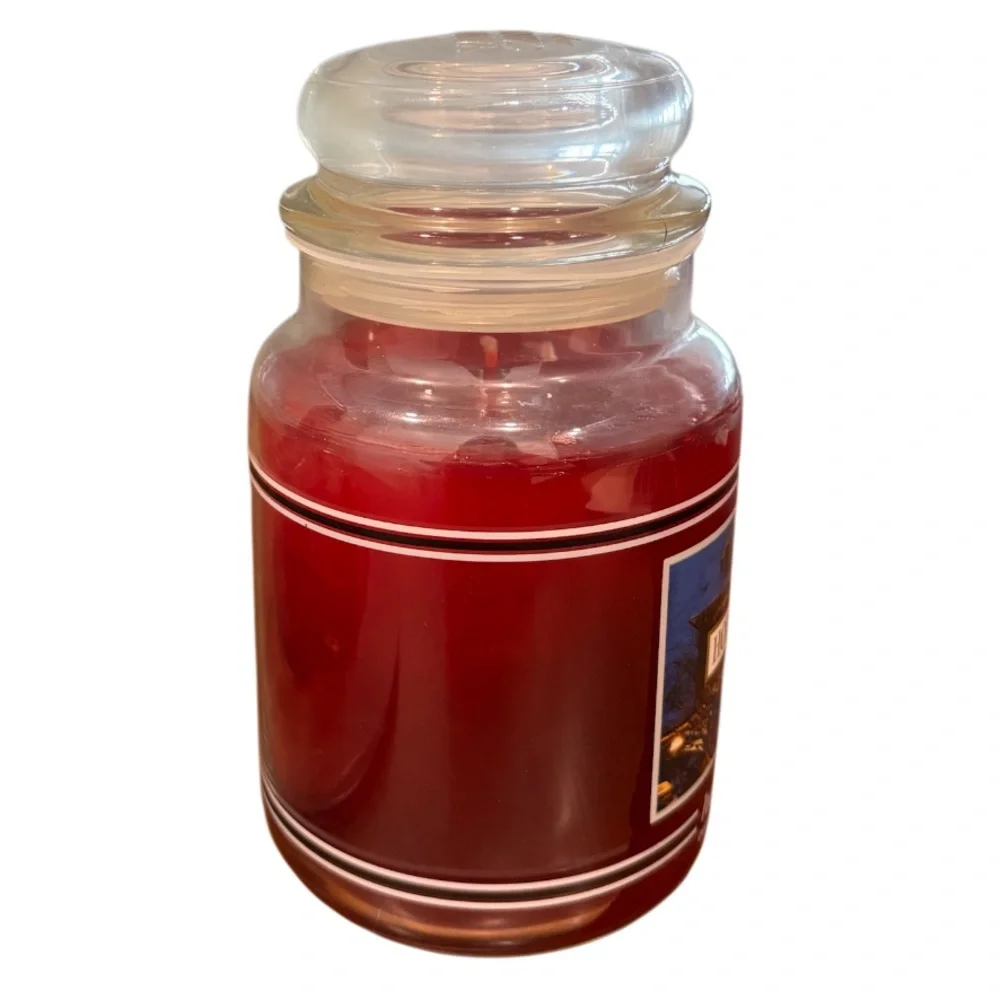 Yankee Candle Jar Vintage Home for the Holidays Rare Vintage Black Band Burgundy